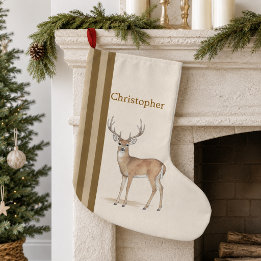 Personalisierter Waldhirsch-Weihnachtsstrumpf Großer Weihnachtsstrumpf