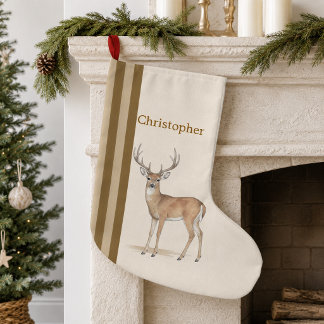 Personalisierter Waldhirsch-Weihnachtsstrumpf Großer Weihnachtsstrumpf