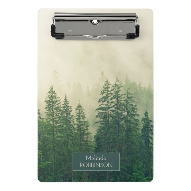 Personalisierter Waldnebel Mini Klemmbrett (Vorderseite)