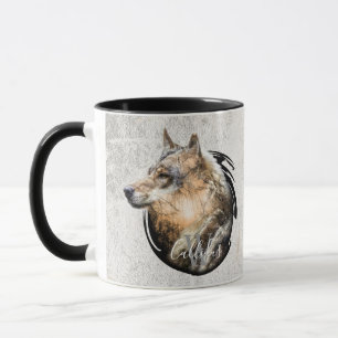 Personalisierter Waldwolf-Entwurf Tasse