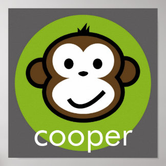 Personalisierter Wangenaffen [Limon+grau] Poster