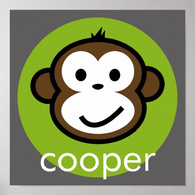 Personalisierter Wangenaffen [Limon+grau] Poster (Vorne)