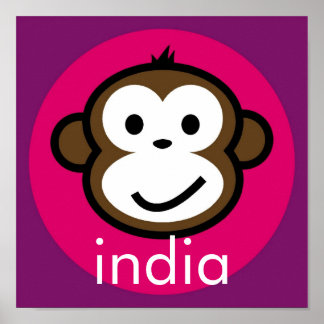 Personalisierter Wangenaffen [pink+lila] Poster