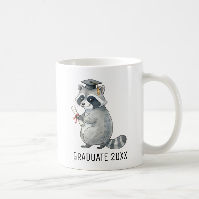 Personalisierter Waschbär-Abschluss Kaffeetasse (Rechts)