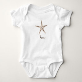 PERSONALISIERTER WASSERCOLOR-STARFISH BABY STRAMPLER
