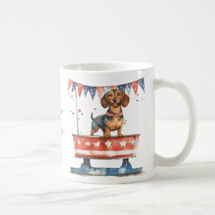 Personalisierter Wasserfarbe-Patriotischer-Dachshu Kaffeetasse