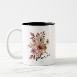 Personalisierter Wasserfarben-Blumenbecher Zweifarbige Tasse