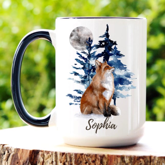 Personalisierter Wasserfarben-Fuchs-Wald-Tasse Tasse (Von Creator hochgeladen)