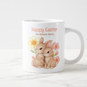 Personalisierter Wasserfarben-Hase Frohe Ostern  Jumbo-Tasse