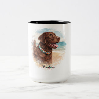 Personalisierter Wasserfarben-Hundeporträt-Becher Zweifarbige Tasse