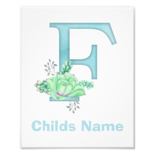 Personalisierter Wasserfarben-Letter-F-Fotodruck Fotodruck