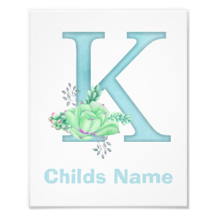 Personalisierter Wasserfarben-Letter-K-Fotodruck Fotodruck