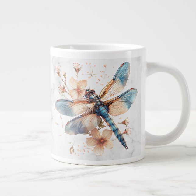 Personalisierter Wasserfarben-Libellen-Becher Jumbo-Tasse (Rechts)