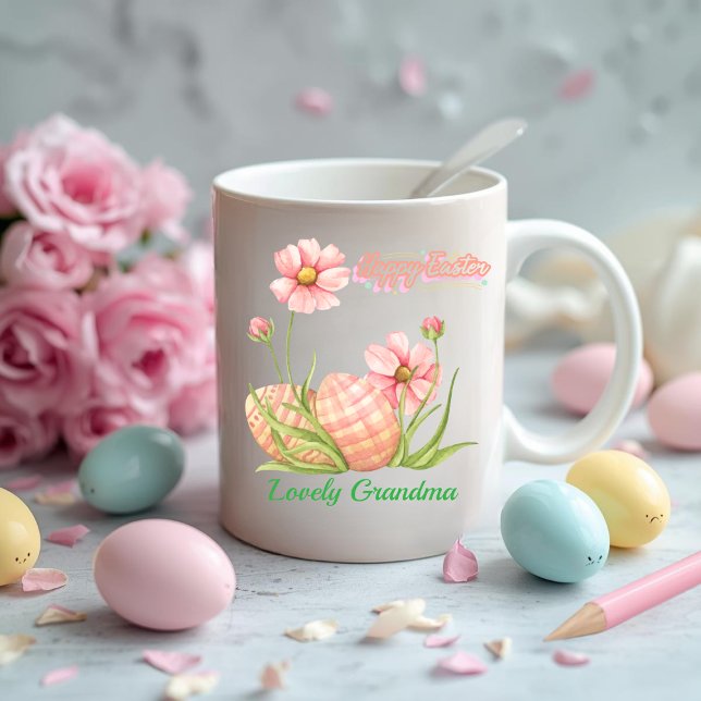 Personalisierter Wasserfarben-Ostereier-Becher Kaffeetasse (Von Creator hochgeladen)