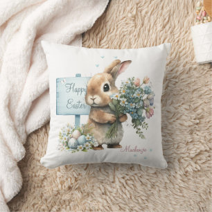 Personalisierter Wasserfarben-Osterhase Kissen