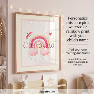 Personalisierter Wasserfarben-Regenbogen Poster