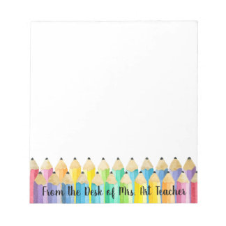 Personalisierter Wasserfarben Stift Lehrer Notepad Notizblock