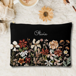 Personalisierter Wasserfarben-Vintage-Wildblumen-B Zubehörtasche