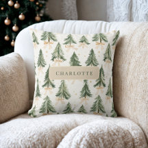 Personalisierter Wasserfarben-Weihnachtsbaum-Name