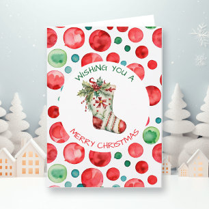 Personalisierter Wasserfarben-Weihnachtsstrumpf Karte
