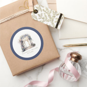 Personalisierter Wasserfarbeneisbogen Runder Aufkleber