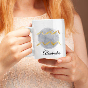 Personalisierter Wassermann-Sternzeichen-Wasserfar Kaffeetasse