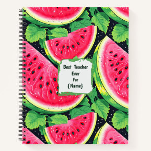 Personalisierter Wassermelonen-Lehrerdank  Notizbuch