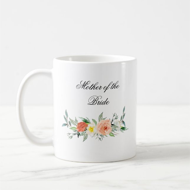 Personalisierter Watercolor-BlumenGastgeschenk Kaffeetasse (Links)