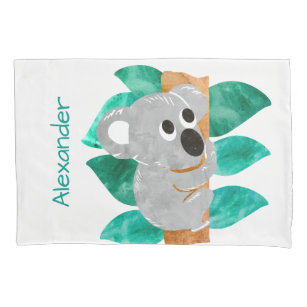Personalisierter Watercolor-Koala-Bär scherzt Tier Kissenbezug