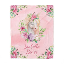 Personalisierter WatercolorblumenUnicorn