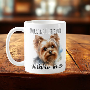Personalisierter weicher Browns Yorkshire Terrier  Kaffeetasse