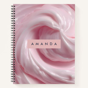 Personalisierter weicher rosa Creme-Swirling-Stil Notizbuch