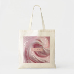 Personalisierter weicher rosa Creme-Swirling-Stil Tragetasche