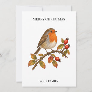 Personalisierter Weihnachten-Rotkehlchen Feiertagskarte