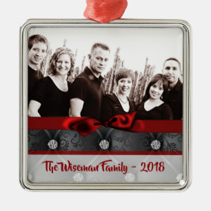 Personalisierter Weihnachts-Diamond-Tuff-Foto-Schm Ornament Aus Metall
