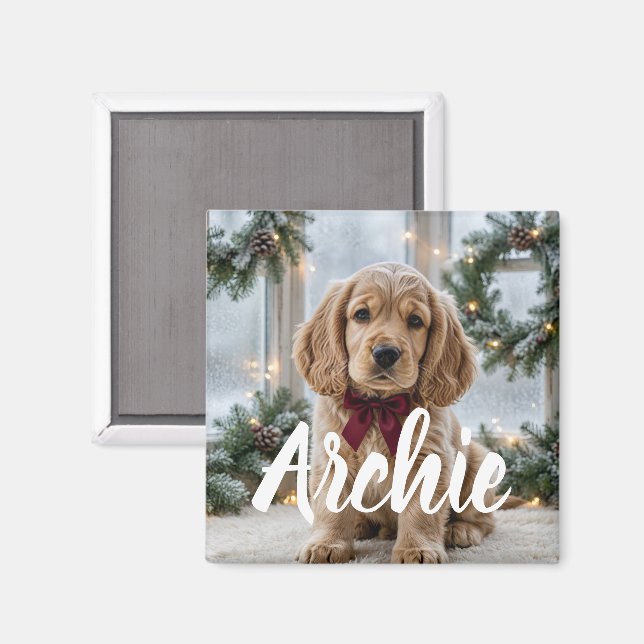 Personalisierter Weihnachts-Fotomagnet Magnet (Vorderseite/Rückseite)