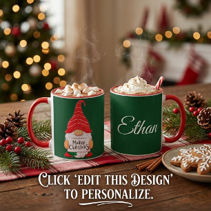 Personalisierter Weihnachts-Gnom Tasse