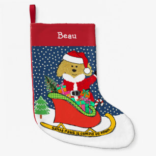 Personalisierter Weihnachts-GoldenDoodle-Santa-Sch Kleiner Weihnachtsstrumpf