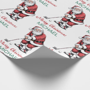 Personalisierter Weihnachts-Golf-Golfer Weihnachts Geschenkpapier