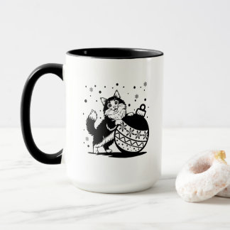 Personalisierter Weihnachts-Katzenbecher Tasse