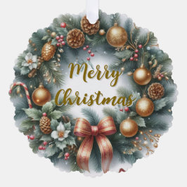 Personalisierter Weihnachts-Kranz  Ornament Karte