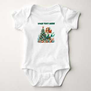 Personalisierter Weihnachts-Meerjungfrau-Bodysuit  Baby Strampler
