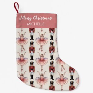 Personalisierter Weihnachts-Nussknacker & Ballerin Kleiner Weihnachtsstrumpf