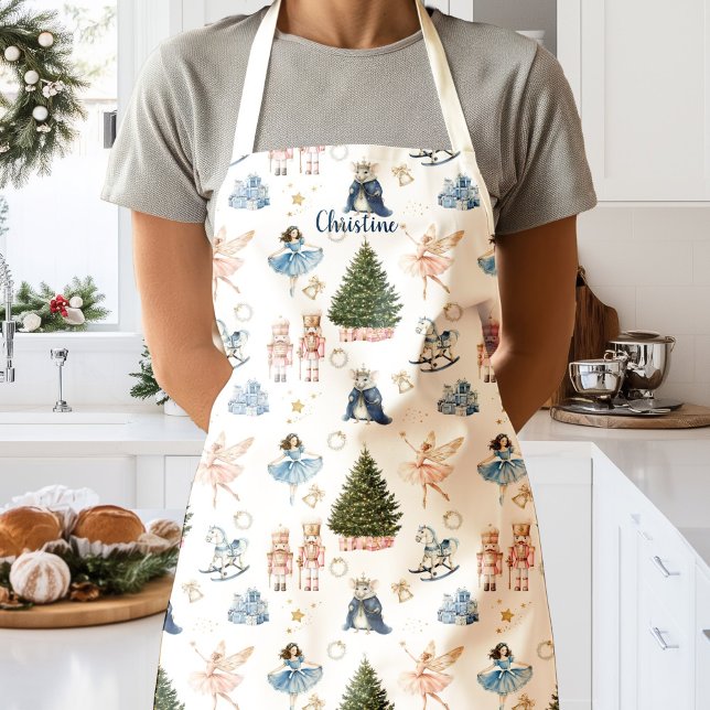 Personalisierter Weihnachts-Nussknacker-Ballett  Schürze (Nutcracker Ballet Personalized Name Christmas Apron)