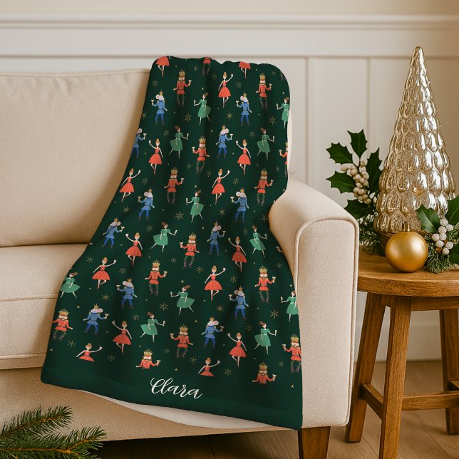 Personalisierter Weihnachts-Nussknacker-Cocktail Fleecedecke (Von Creator hochgeladen)