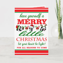 Personalisierter Weihnachts-Pandas-Urlaub Karte