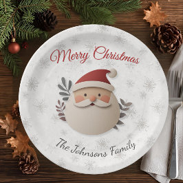 Personalisierter Weihnachts-Papierteller mit Santa Pappteller
