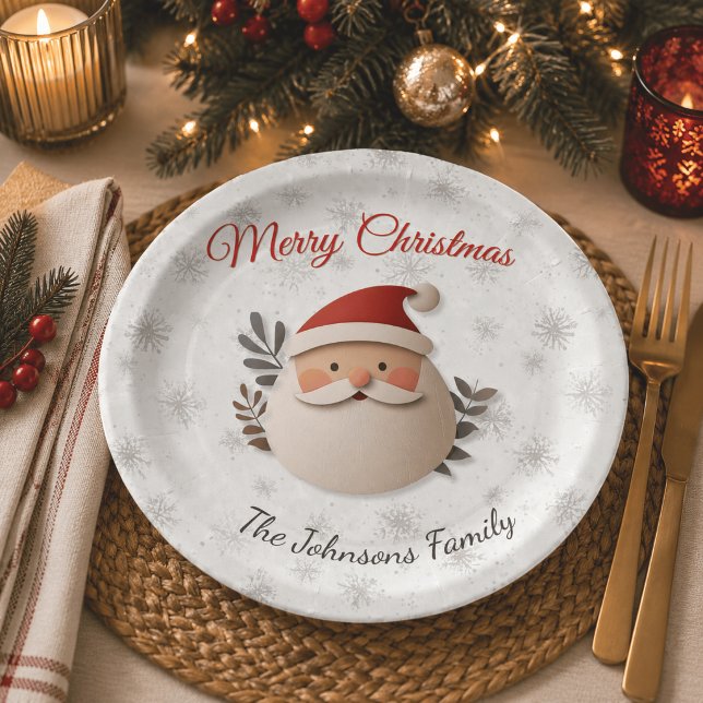 Personalisierter Weihnachts-Papierteller mit Santa Pappteller (Von Creator hochgeladen)