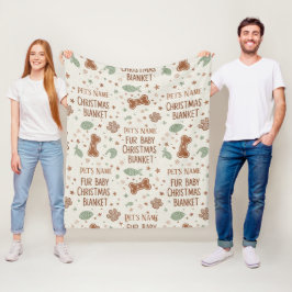 Personalisierter Weihnachts-Pfotenabdruck für das Fleecedecke