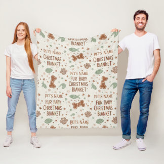 Personalisierter Weihnachts-Pfotenabdruck für das Fleecedecke